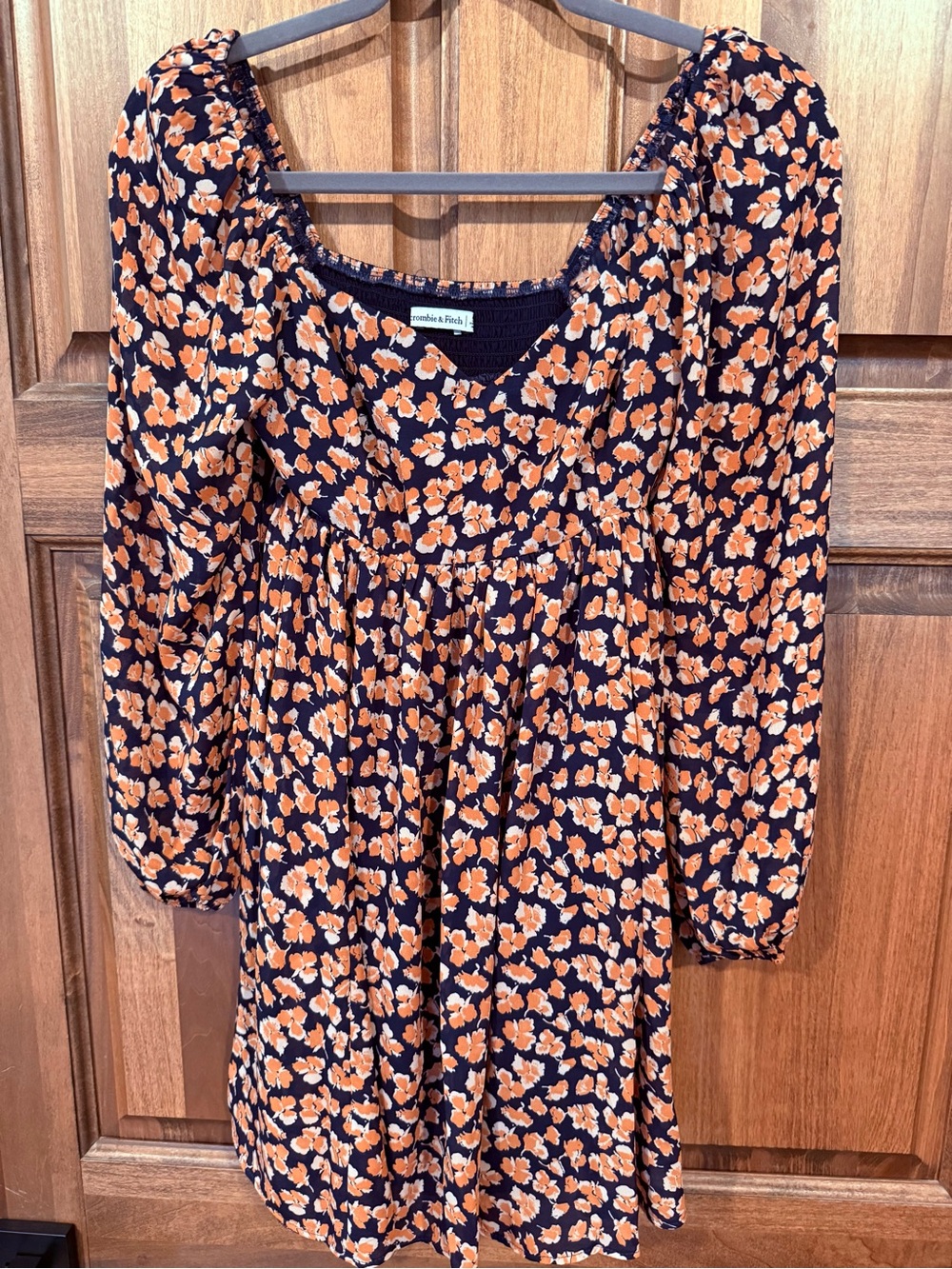 Abercrombie & Fitch Navy Dress with Orange Floral Print